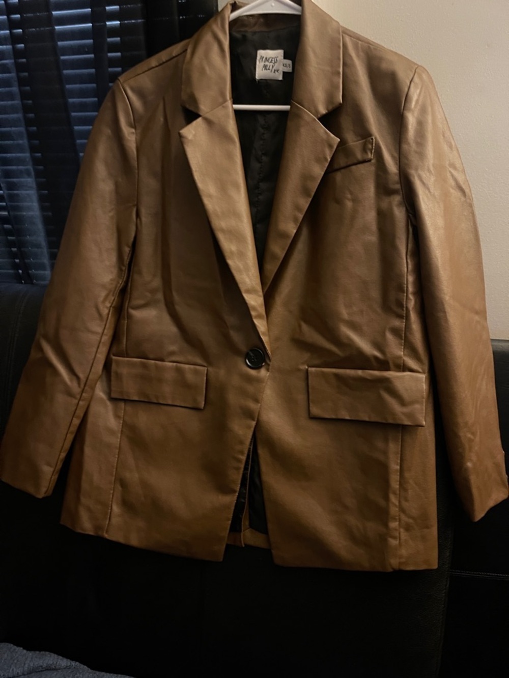 Princess Polly Jocelyn Vegan leather blazer in brown Size XS /S NWOT